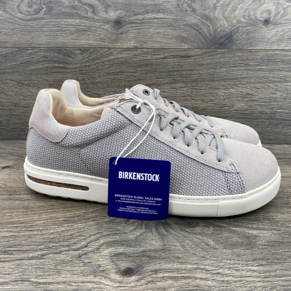 Birkenstock Bend Low Sneaker Mens Size 9 Gray Suede Textile Knit Lace Up